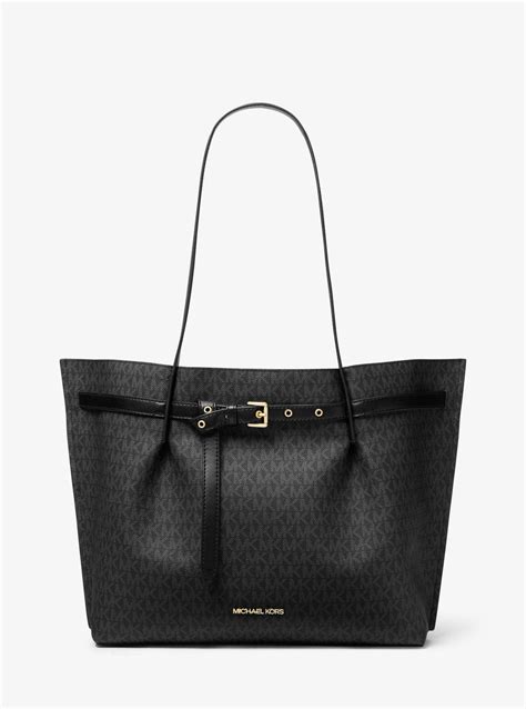 black logo michael kors bag|emilia large logo tote bag.